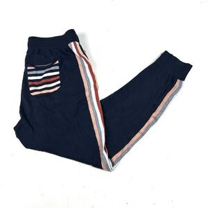 Faherty Swell Jogger Womens Medium Blue Cotton Cashmere Side Stripe Pants